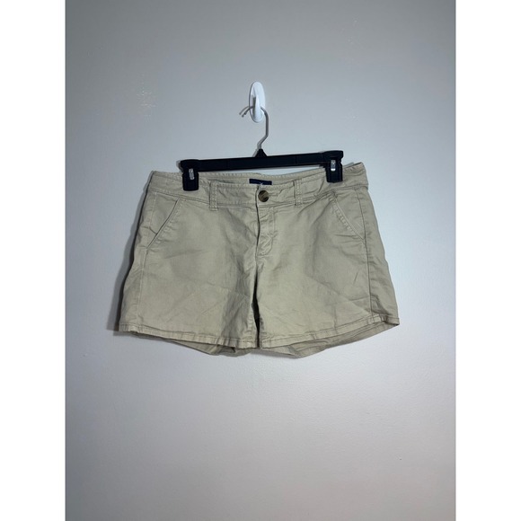 American Eagle Outfitters Pants - American Eagle Outfitters Womens Midi Shorts Khaki Tan Chino Cotton Size 4